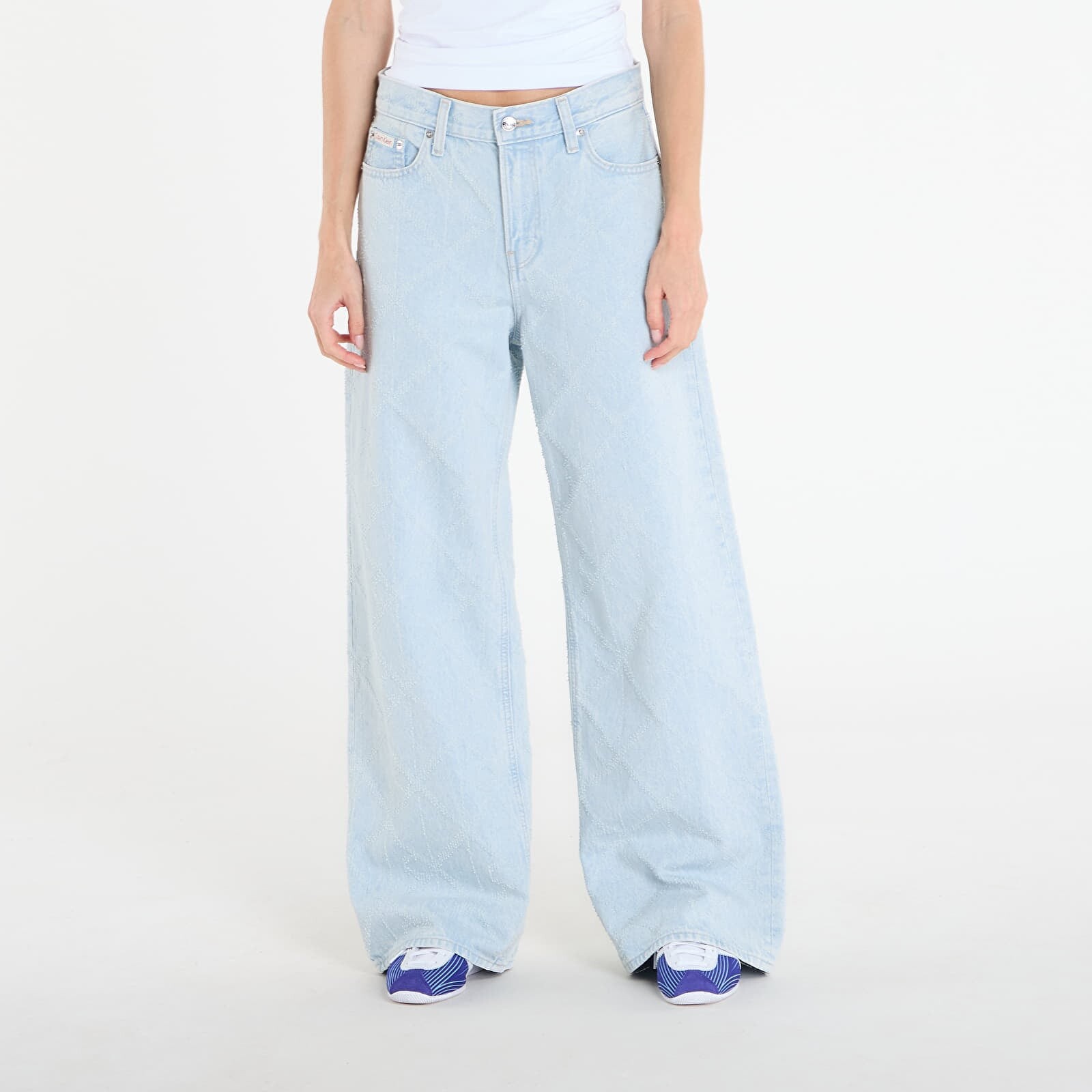 Džínsy Calvin Klein Jeans Low Rise Baggy Needle Jeans Blue XXS/24