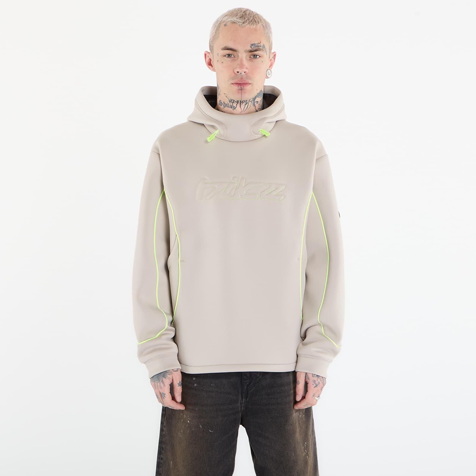 Mikina Nike Project F.R.O.G. Men's Bubble Mesh Pullover Hoodie Cream Ii/ Black/ Volt Ice/ Volt Ice XL