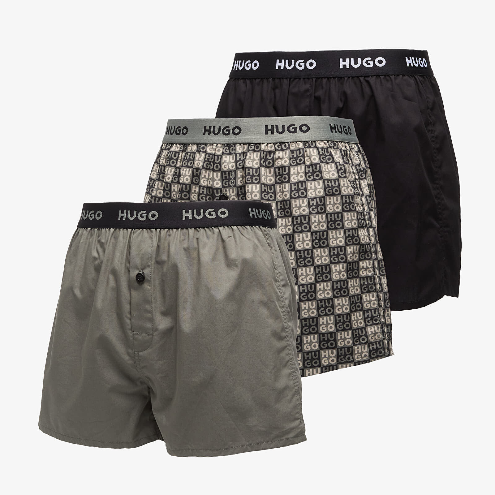 Boxerky Hugo Boss Woven Boxer 3-Pack Black S