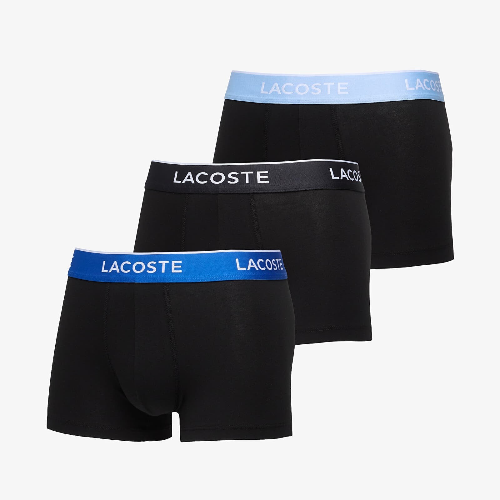 Boxerky LACOSTE Cotton Stretch Trunk 3-Pack Black/ Marina/ Overview/ Gra L