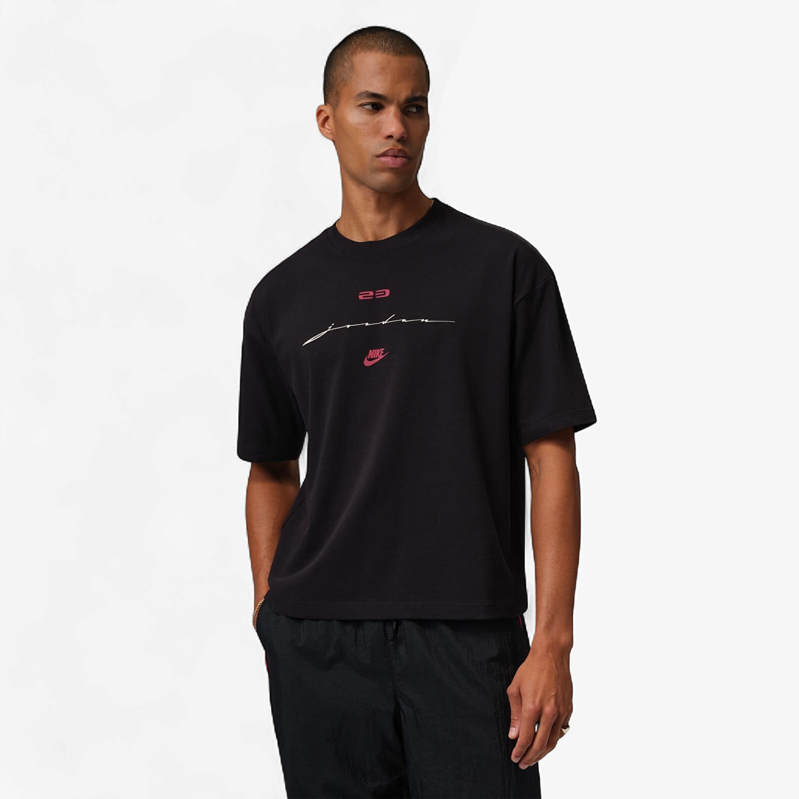 Tričko Jordan Flight Men's Script T-Shirt Black/ Gym Red XS