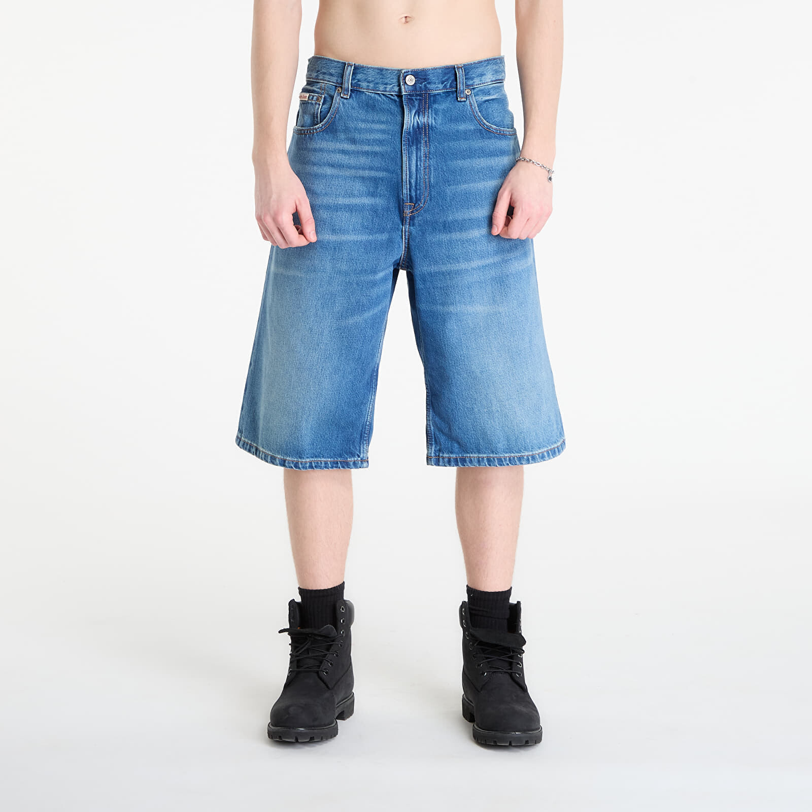 Šortky Calvin Klein Jeans Long Short Washed Em Blue 34
