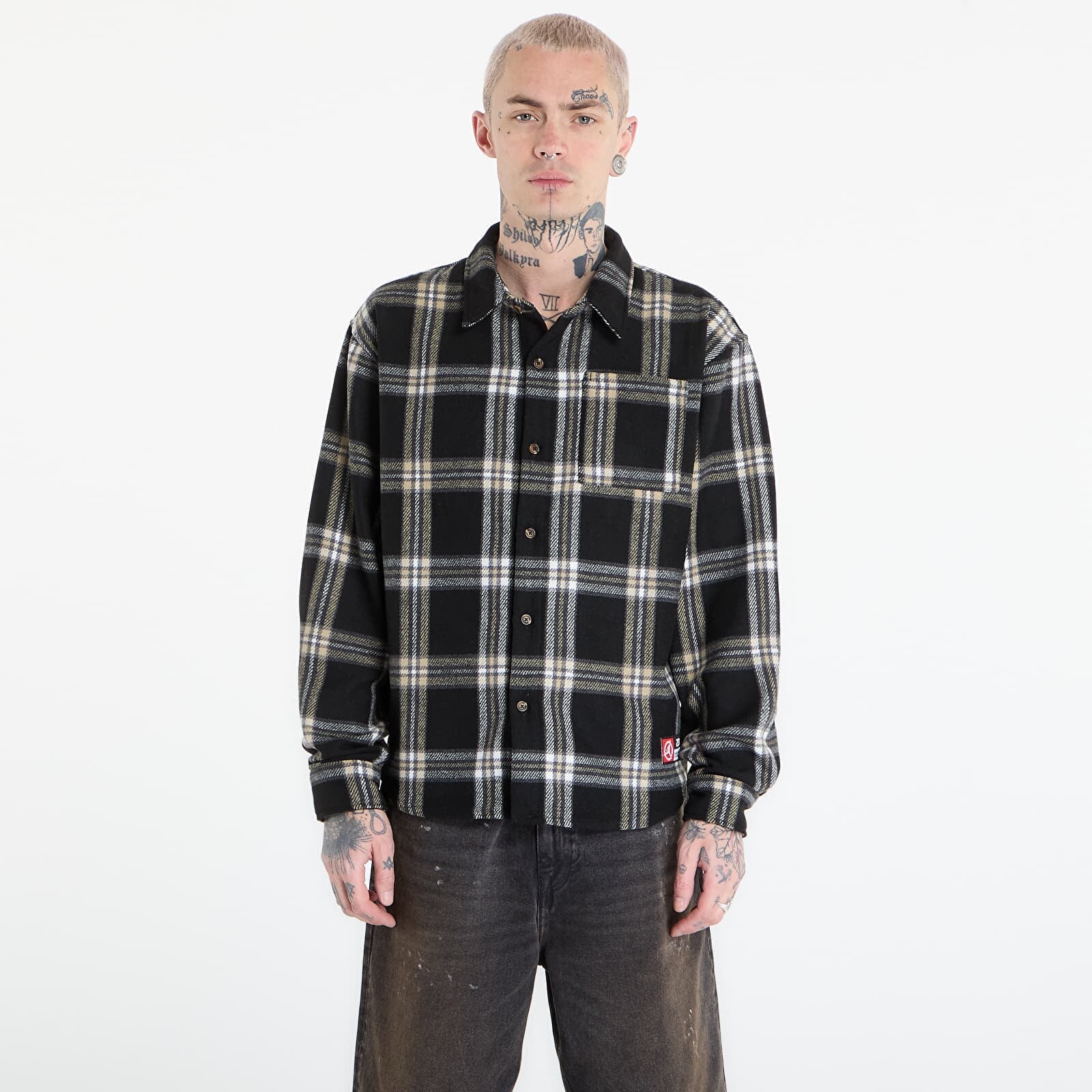 Košeľa Jordan Flight Men's Flannel Shirt Black/ Pale Ivory M