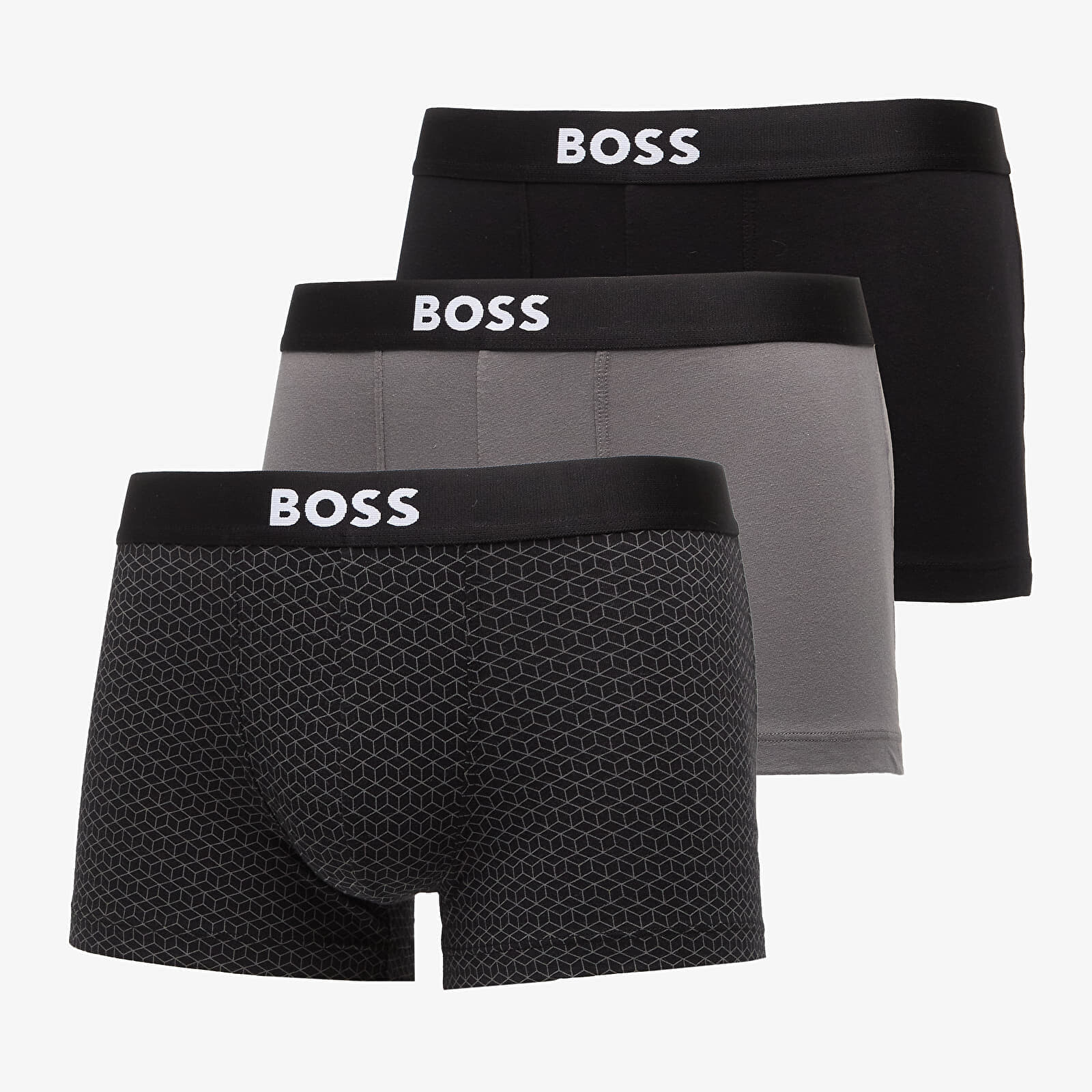 Boxerky Hugo Boss Trunk 3-Pack Boss One D Light Grey S