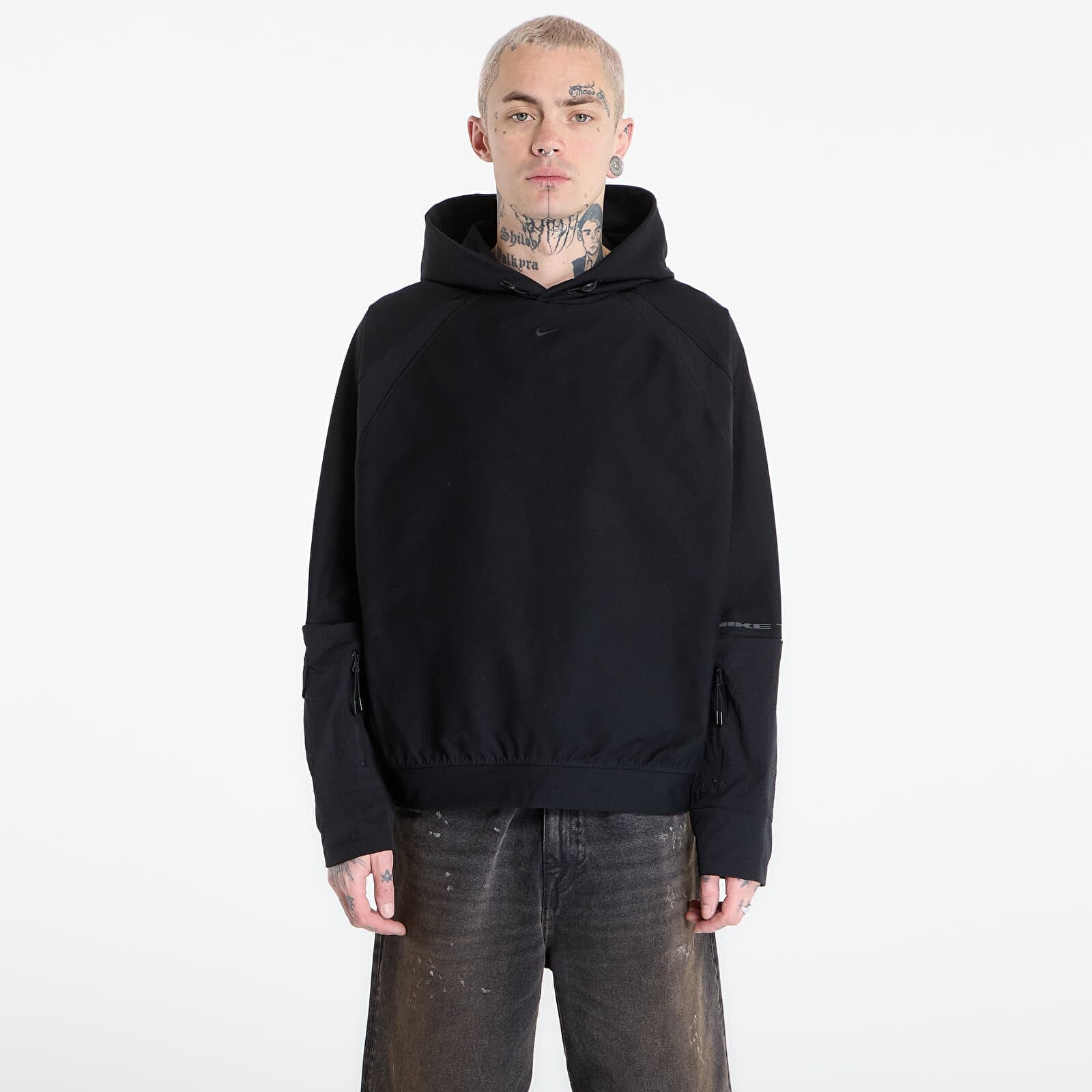 Mikina Nike Tech Men's Dri-FIT Shori Knit Utility Hoodie Black/ Black/ Black M