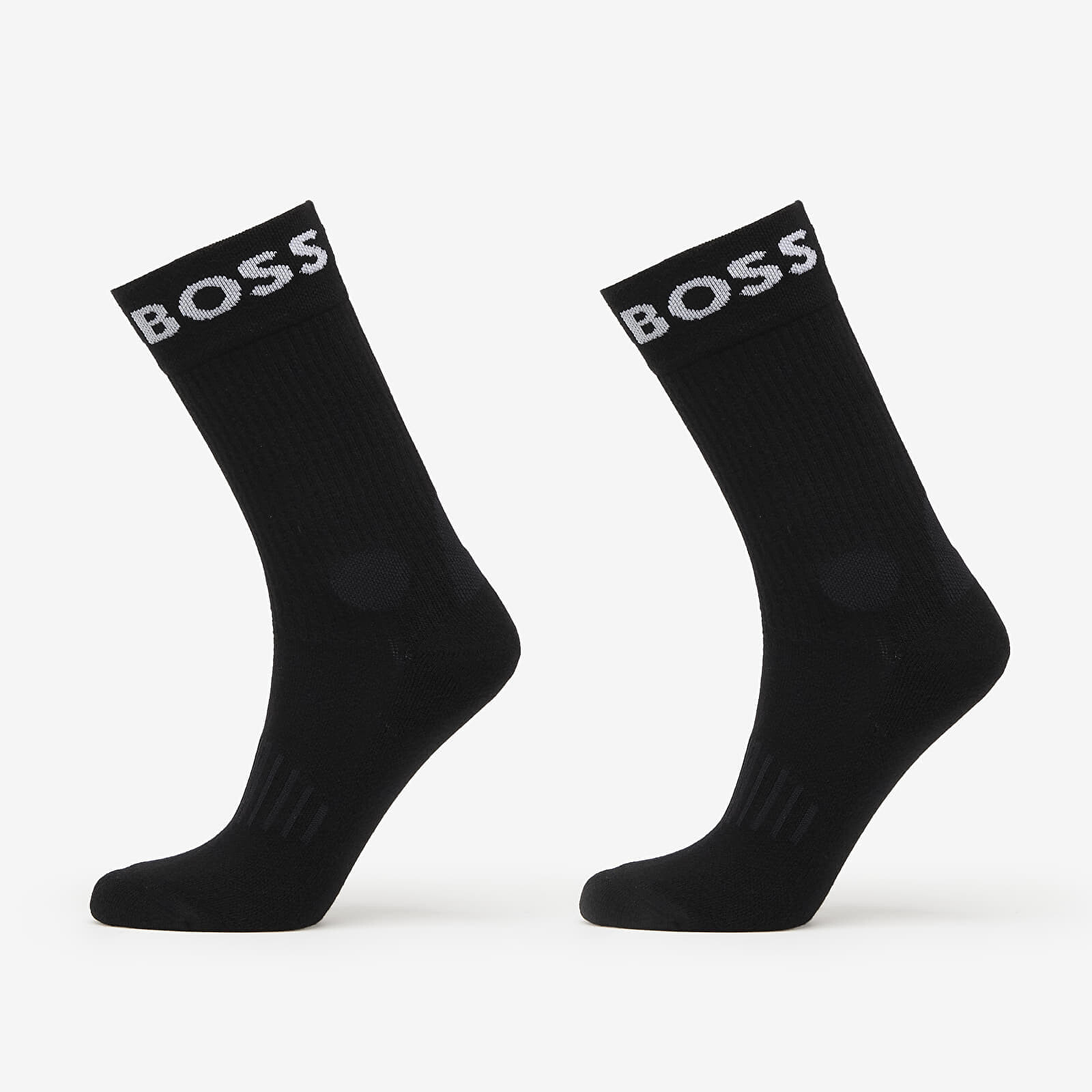 Ponožky Hugo Boss Quarter-Length Socks in Stretch Fabric 2-Pack Black 43-46