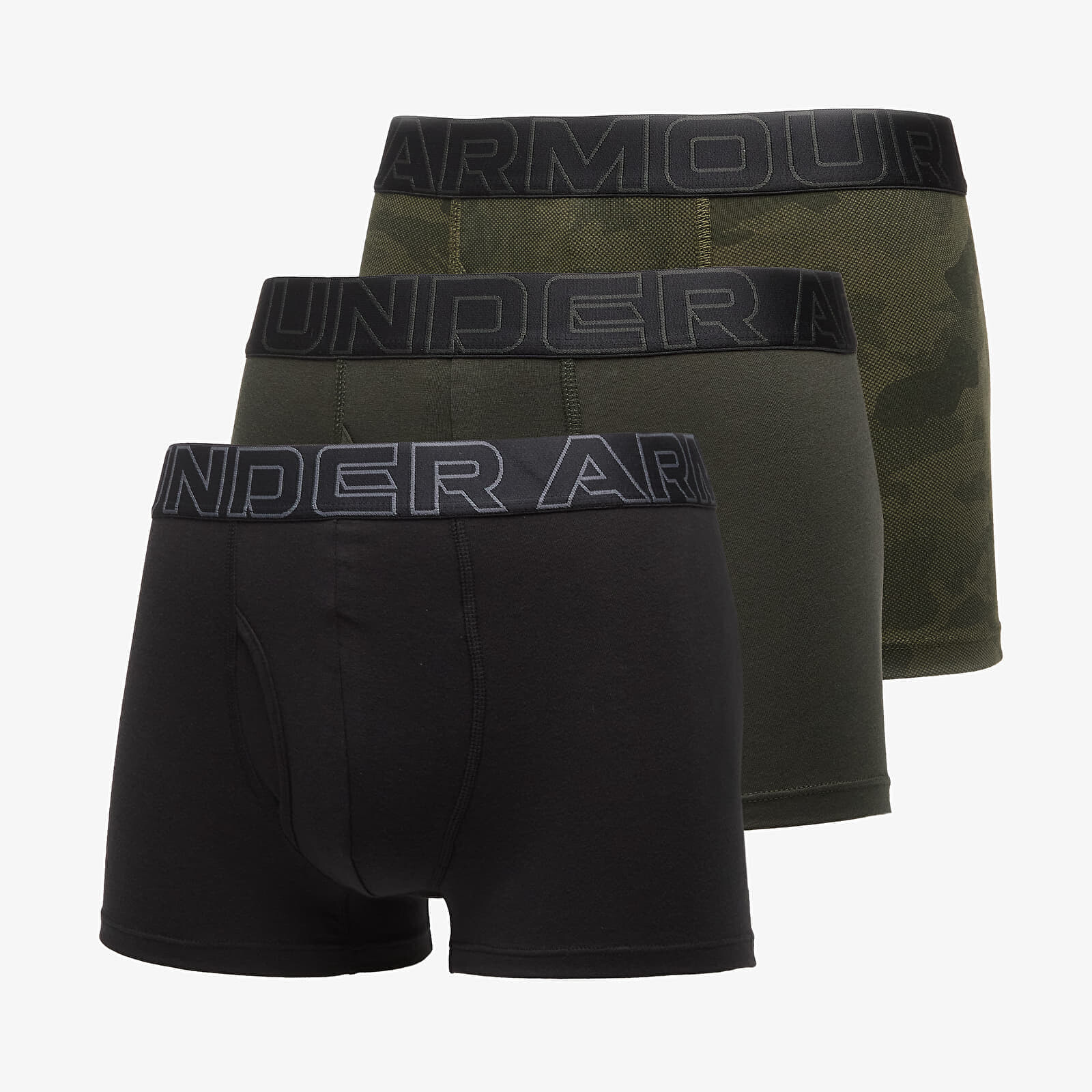 Trenírky Under Armour Performance Cotton Print 3in 3-Pack Black XXL