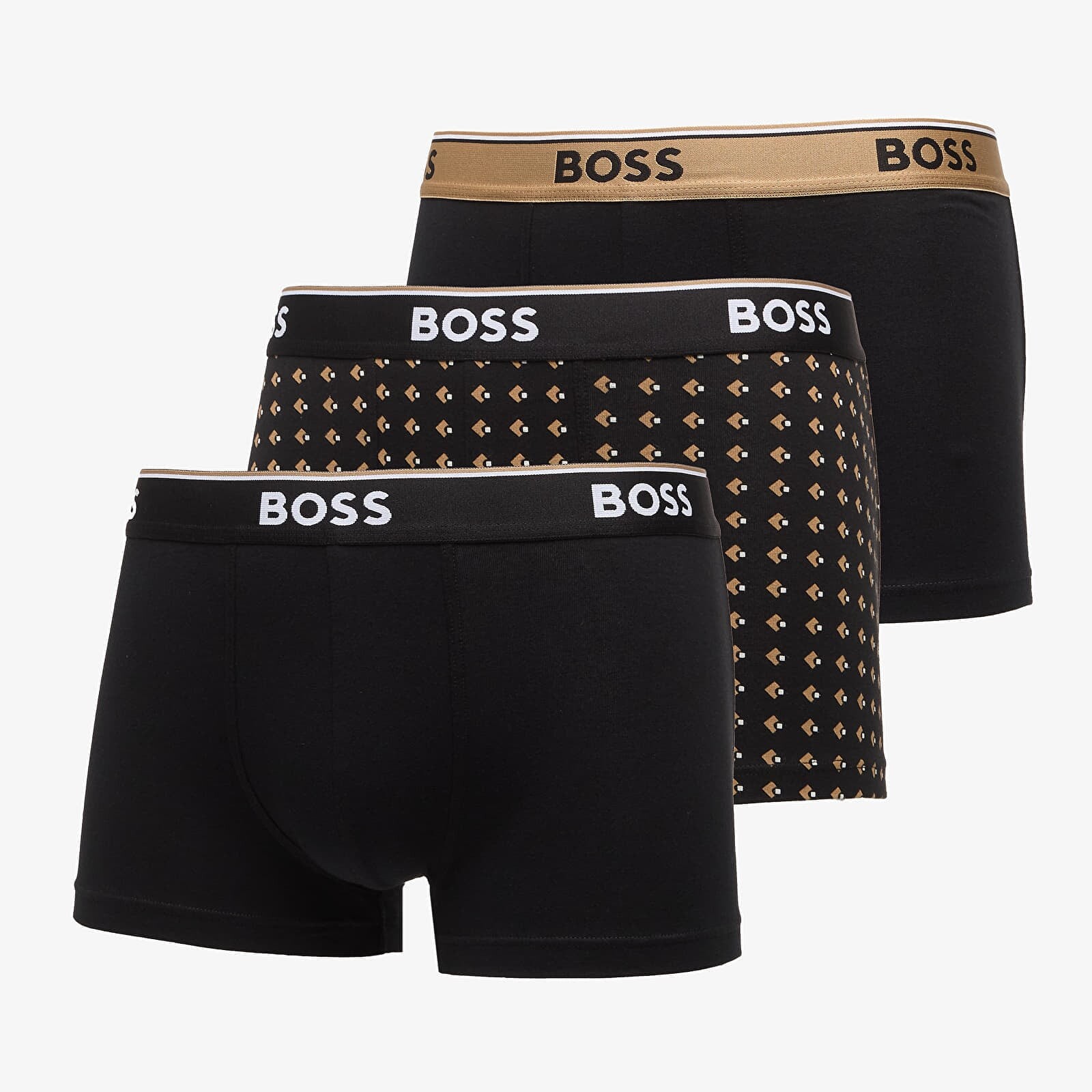 Boxerky Hugo Boss Trunk 3-Pack Power Desig Beige S