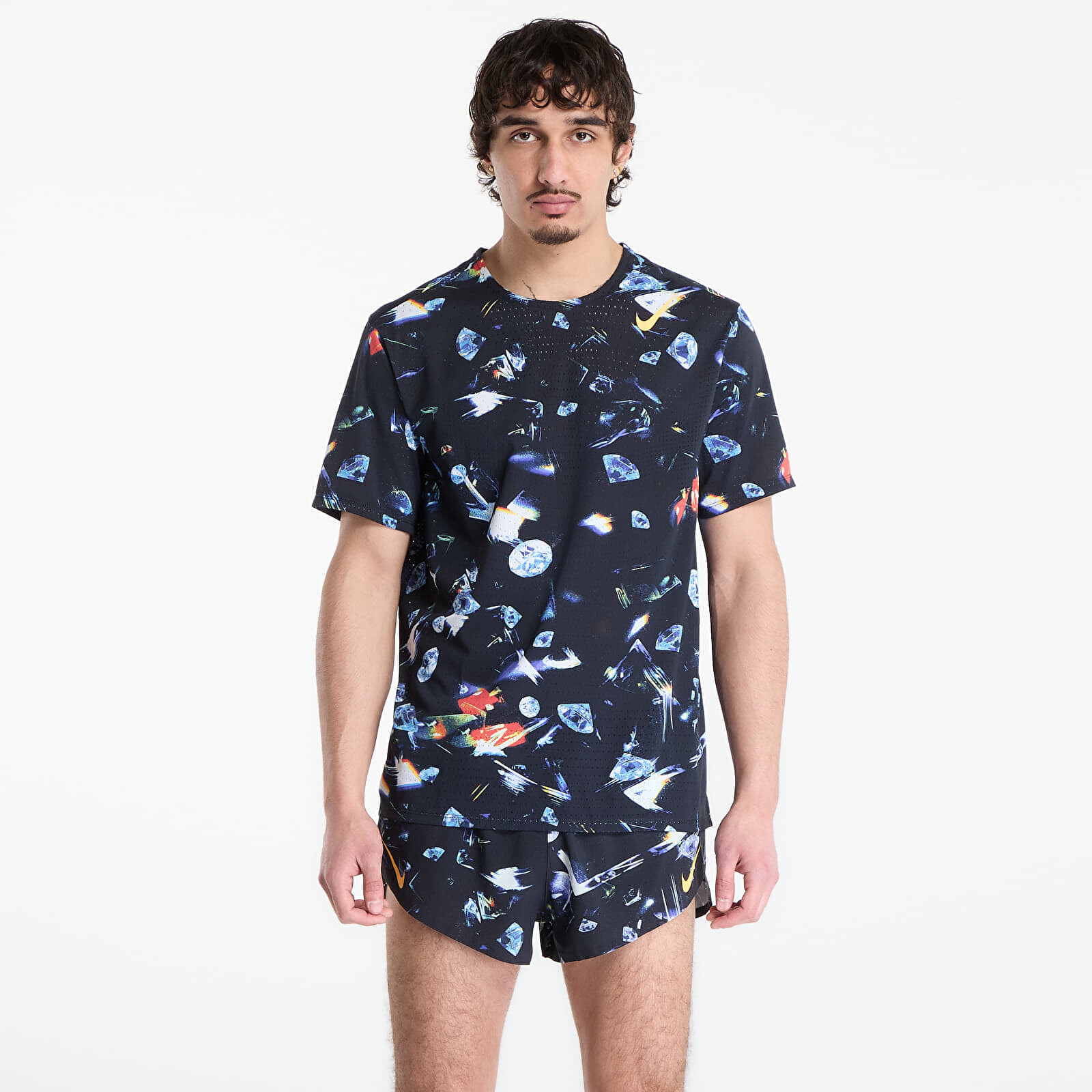 Tričko Nike AeroSwift Men's Dri-FIT ADV Short-Sleeve Running Top Black/ Laser Orange L