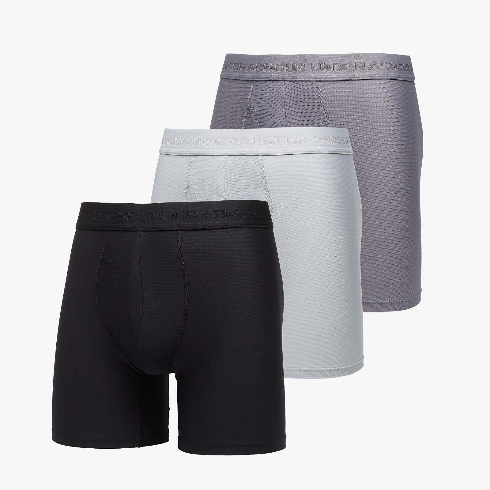 Boxerky Under Armour Performance Tech Mesh Mod 6in 3-Pack Gray XXL