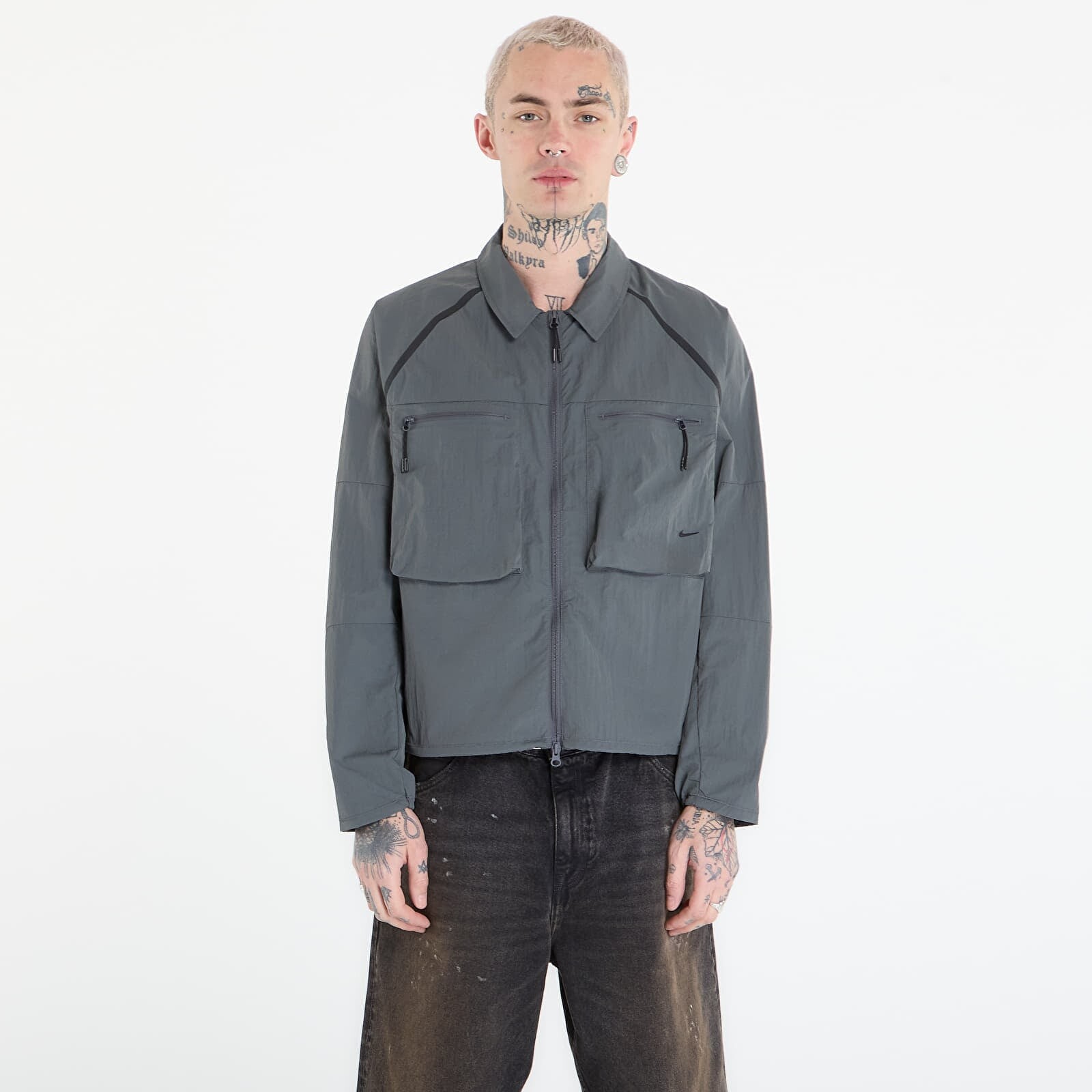 Košeľa Nike Tech Men's Long-Sleeve Utility Shirt Iron Grey/ Black XXL