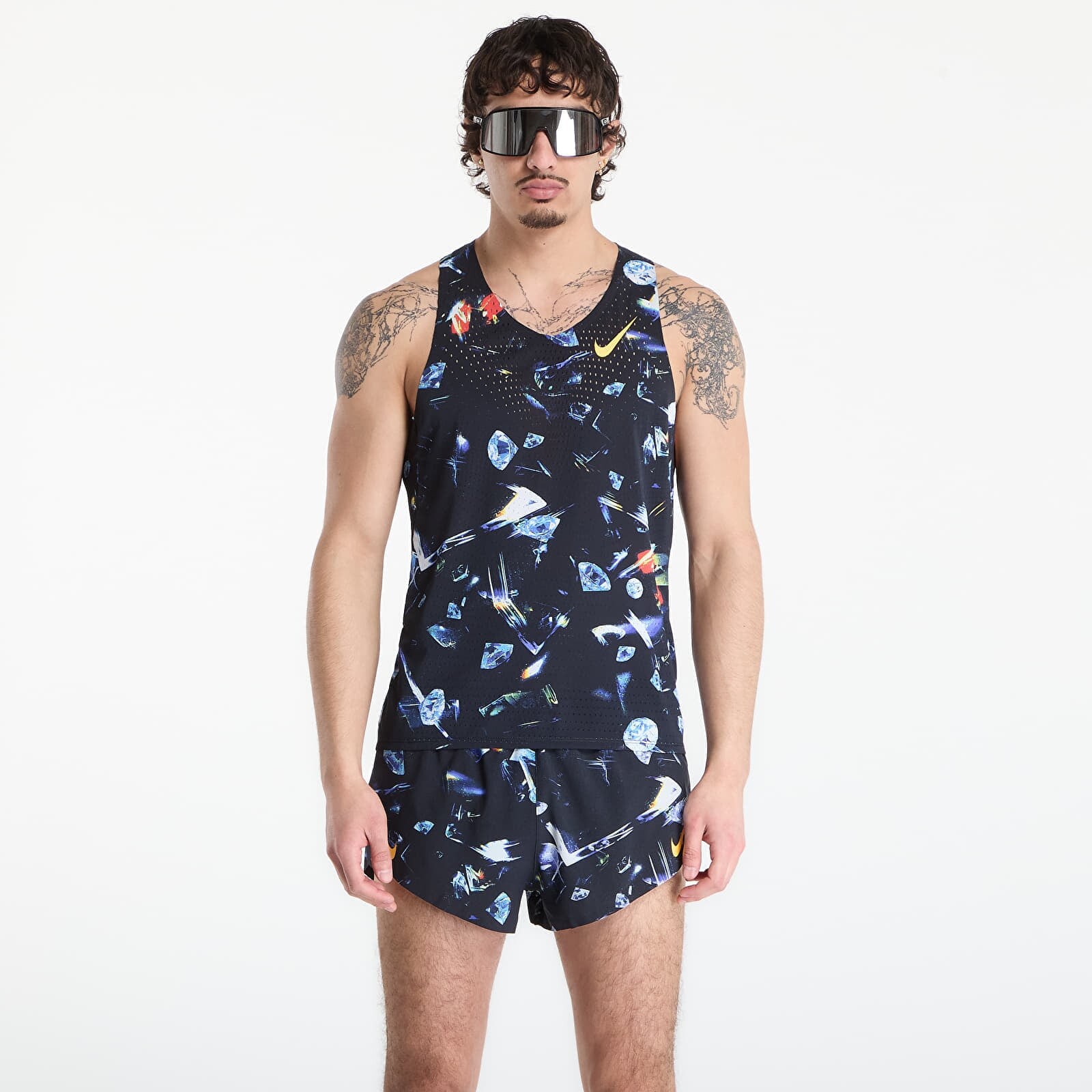 Nike AeroSwift Glam Men's Dri-FIT ADV Running Singlet Black/ Laser Orange S