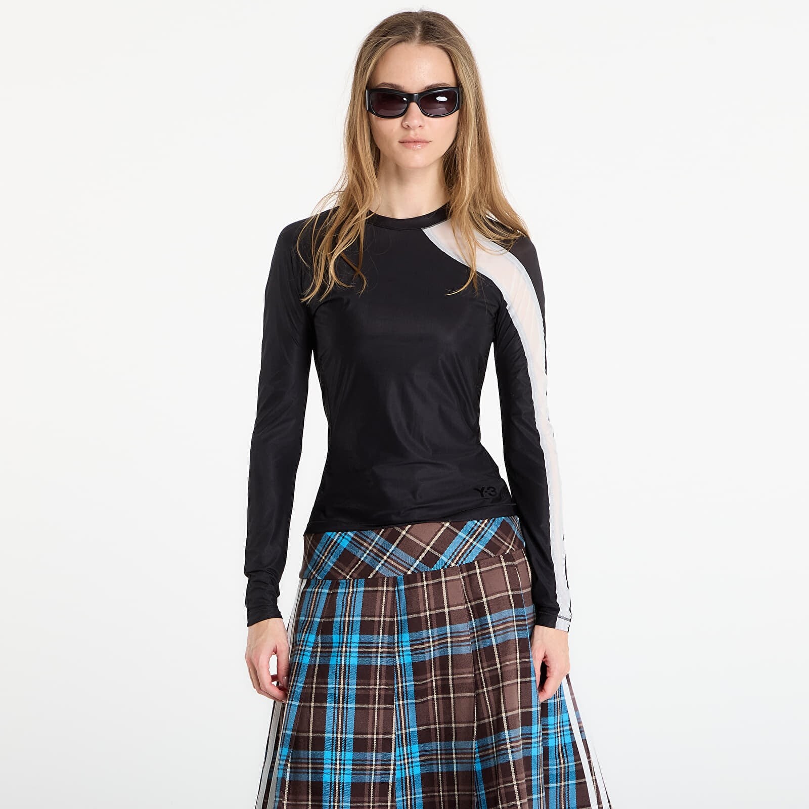 Tričko Y-3 Mesh Fitted Long-Sleeve Top Long-Sleeve Top Black L