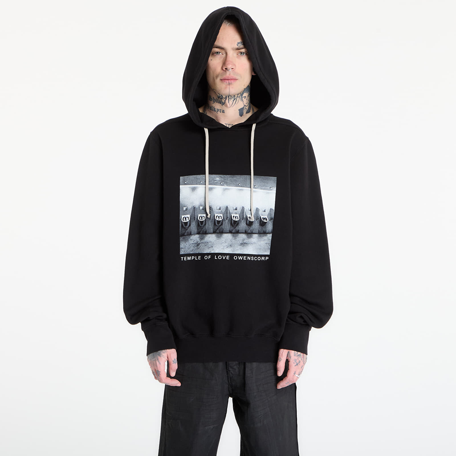 Mikina Rick Owens DRKSHDW Oversized Hoodie Black/ Milk L