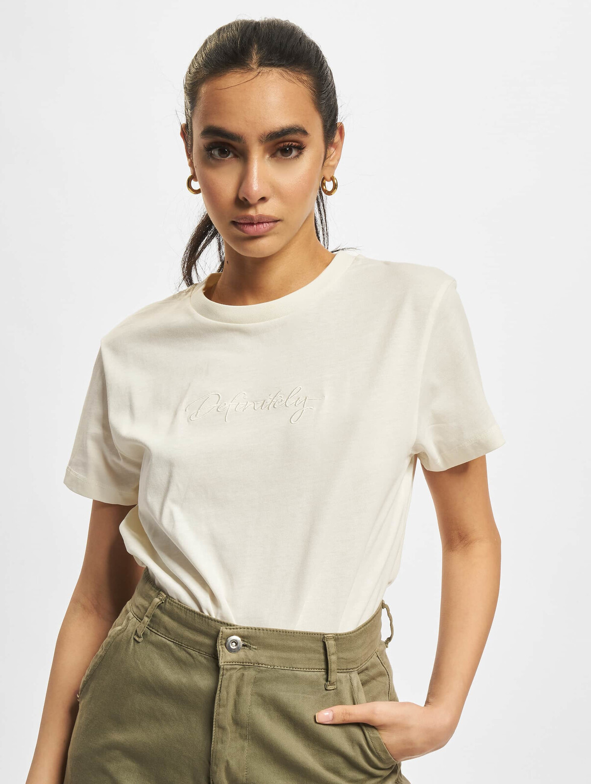 DEF Handwriting Unambiguously embroidered offwhite T-shirt