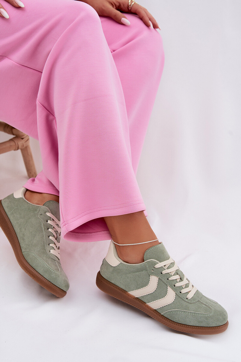 Dámske tenisky z ekologického semišu zelené Jesavella