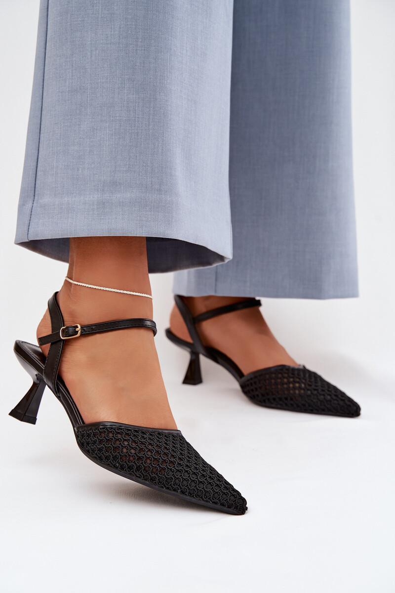 Boto dámske sandále s vysokým opätkom, čierne