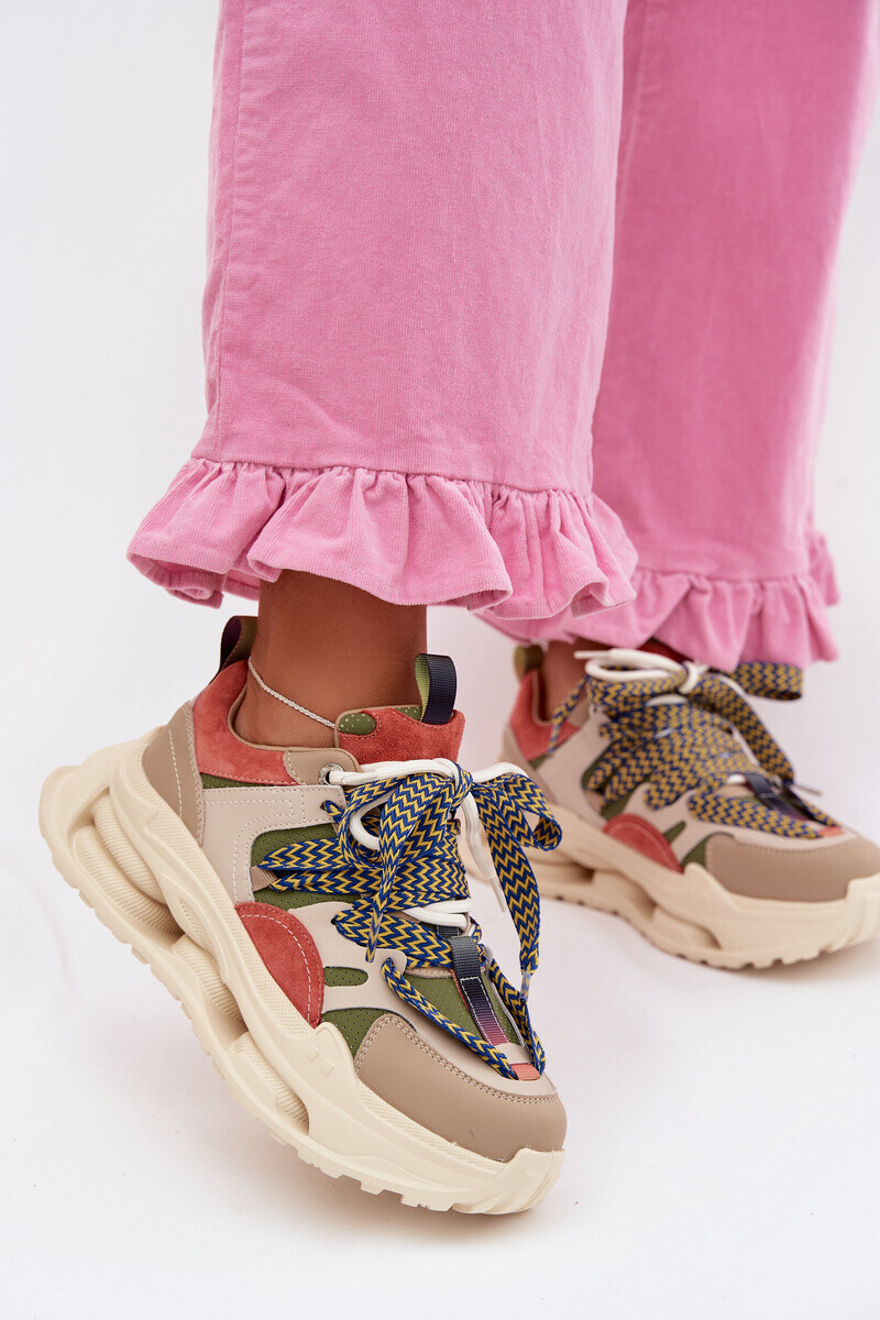 Dámske kožené tenisky na platforme D&A