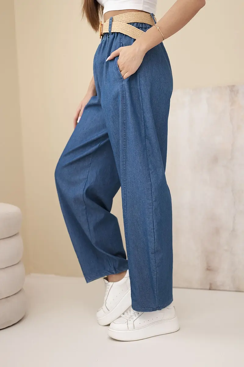 Kesi dámske nohavice so širokými nohavicami a opaskom