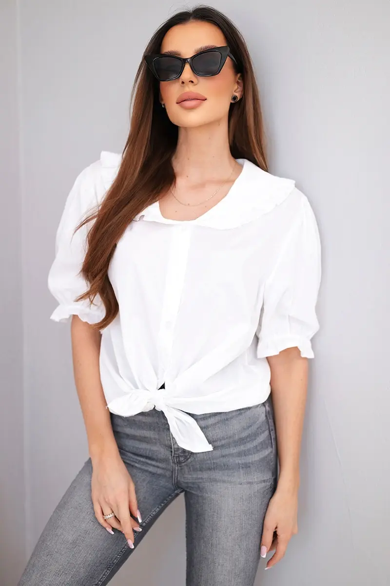 Dámska bavlnená blúzka s volánikom