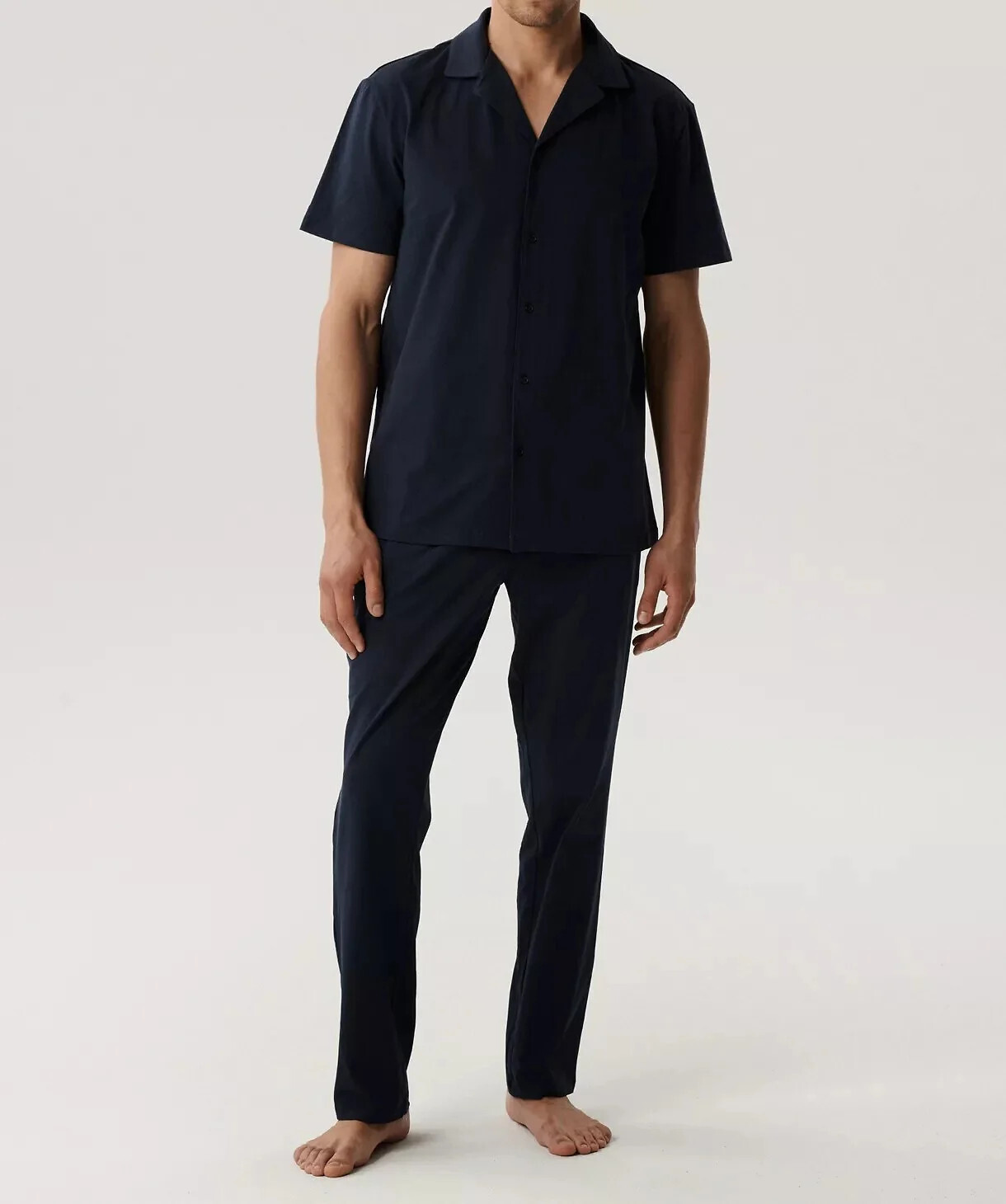 Pánské pyžamo na zip BNMP-002 kr/r - Atlantic S tmavě modrá