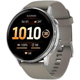 GARMIN Venu 4 strieborný + šedý silikónový remienok 45 mm