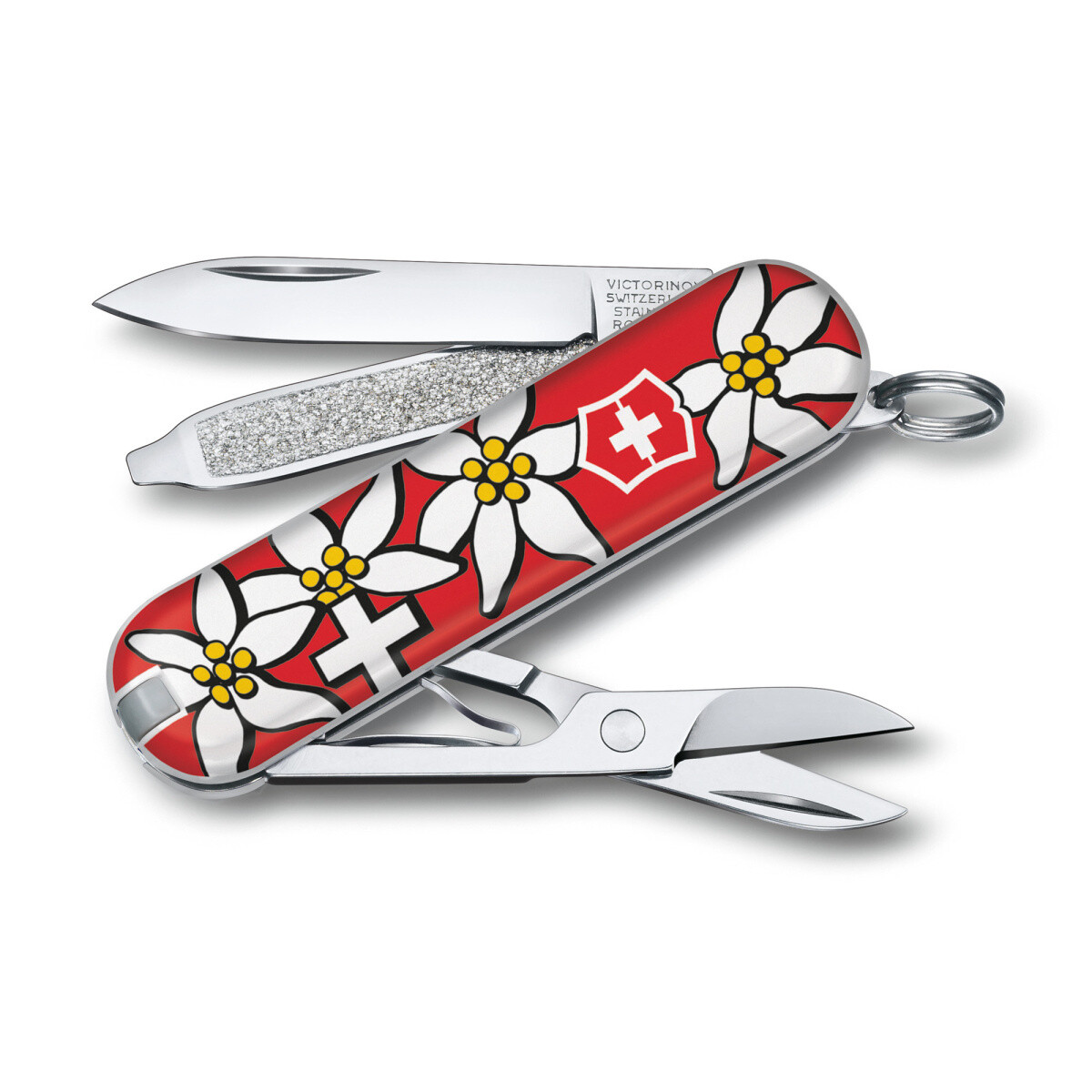 Nôž zatvárací Victorinox Classic SD Icon Edelweiss - červený-biely