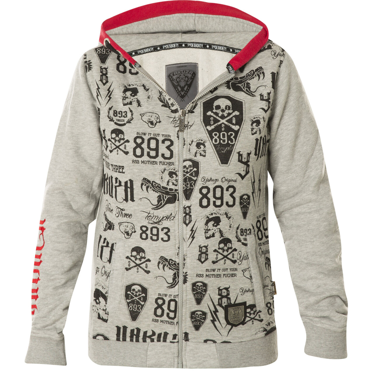 Mikina dámska Yakuza Allover Label - sivá, L