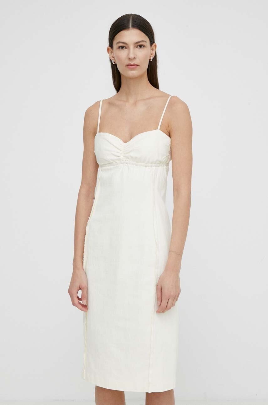 Šaty s prímesou ľanu Samsoe Samsoe SALIMA