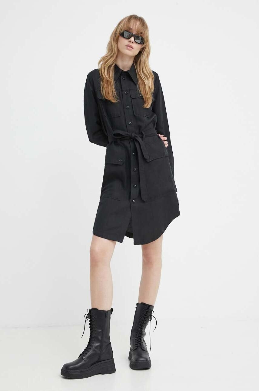 Šaty s prímesou ľanu G-Star