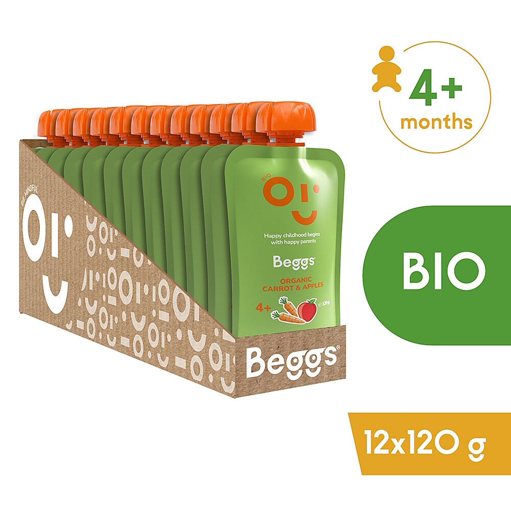BEGGS Mrkva a jablká BIO 12 kusov