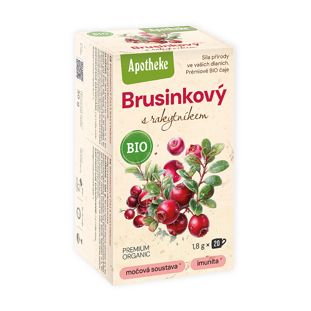 APOTHEKE Čaj brusnicový s rakytníkom BIO 20 sáčkov