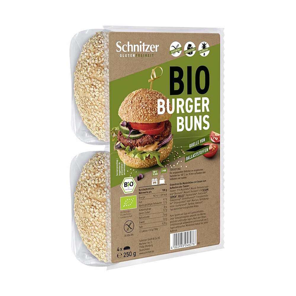 SCHNITZER Žemle na burger bezlepkové BIO 250 g
