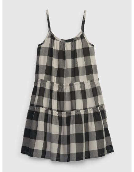 Detské kockované šaty bez ramienok
