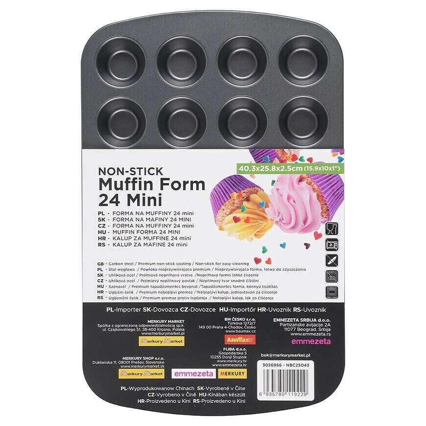 Plech na muffiny 24 mini 40,3x25,8x2,5