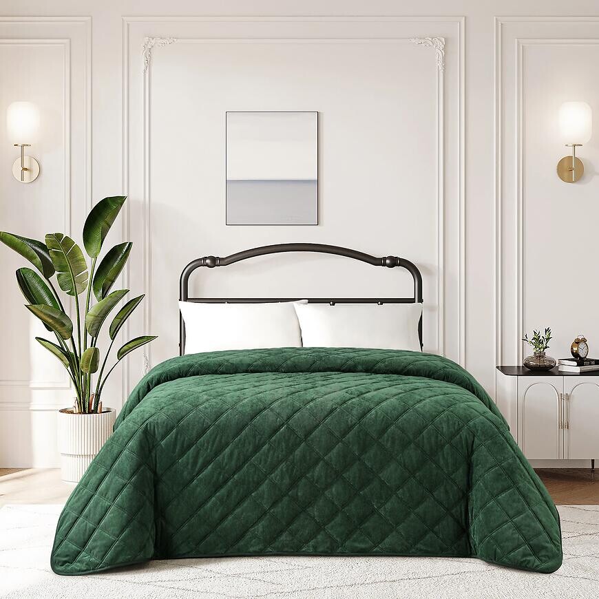 Prikrývka na posteľ Ela RQ-110 zelená 220x250 cm