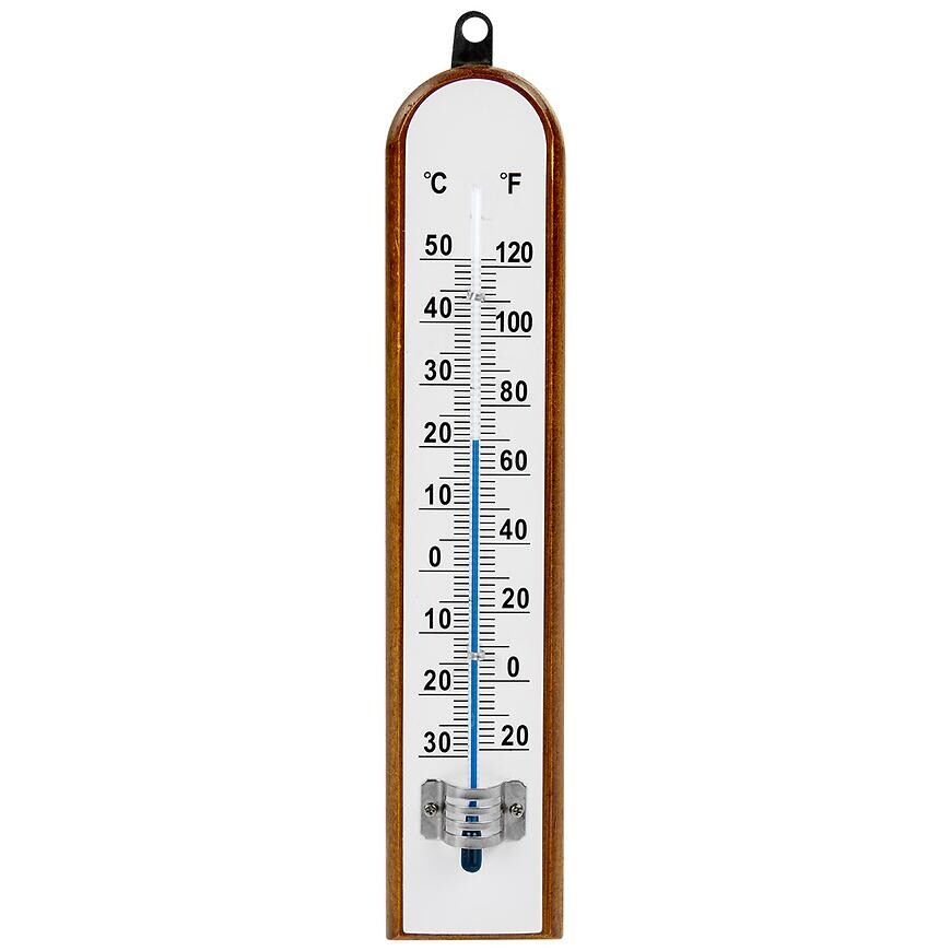 Izbový teplomer s bielou stupnicou (-30/50 °c) 20 cm