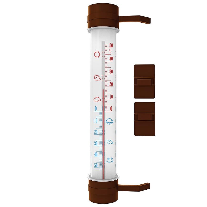 Vonkajší teplomer hnedý (-50/50 °c) 27 cm