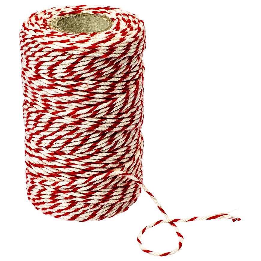 Bavlnený špagát na údenie  bielo-červený (240 °c) 100 g
