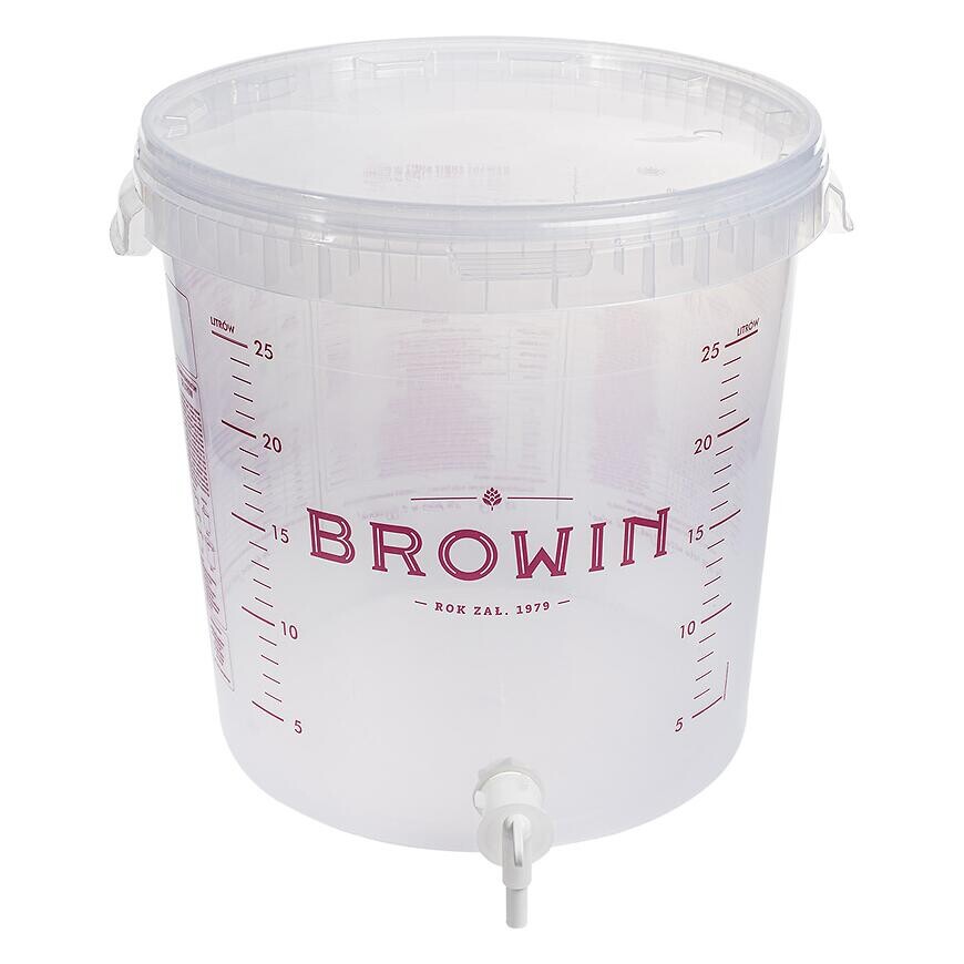 Fermentačná nádoba priehľadná 30 l s potlačou + kohútik + veko