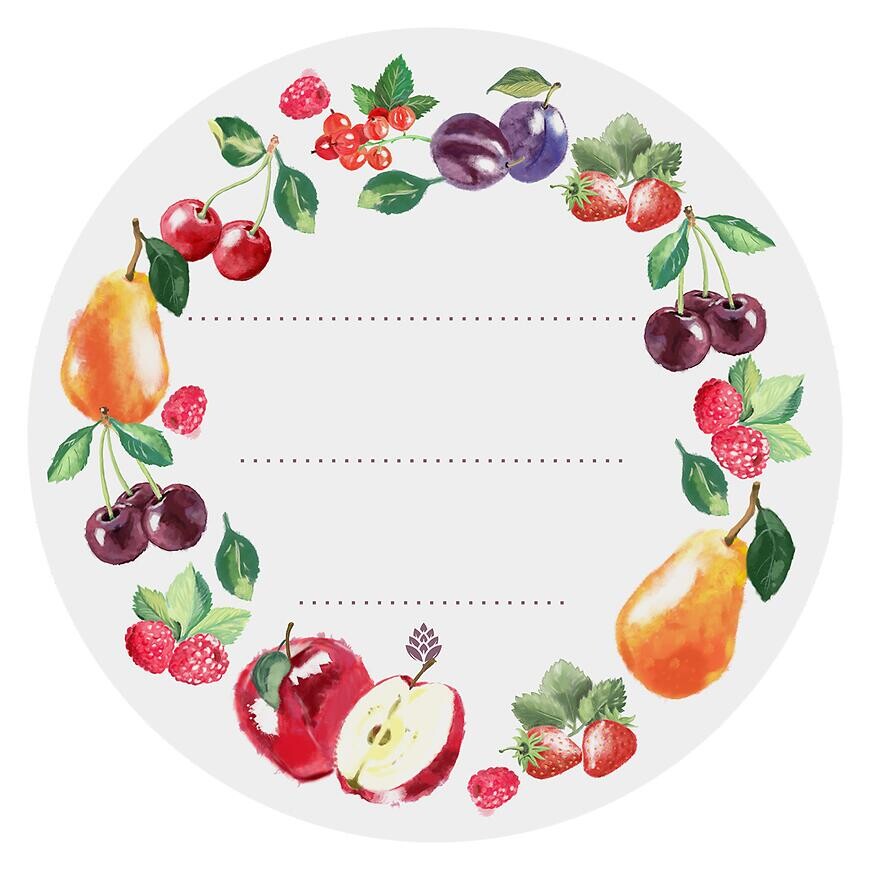 Etikety okrúhle fi 50 mm viečka/zaváraninové poháre - 20 ks