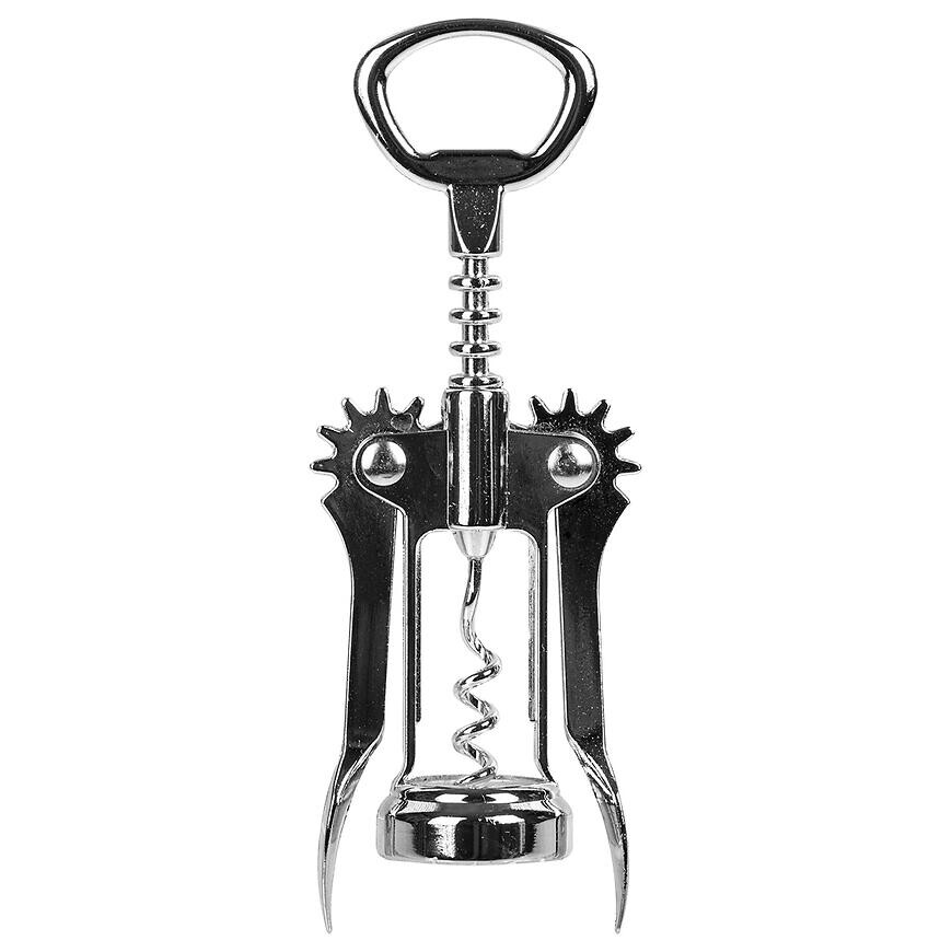 Kovová vývrtka na víno – tradičná  - strieborná