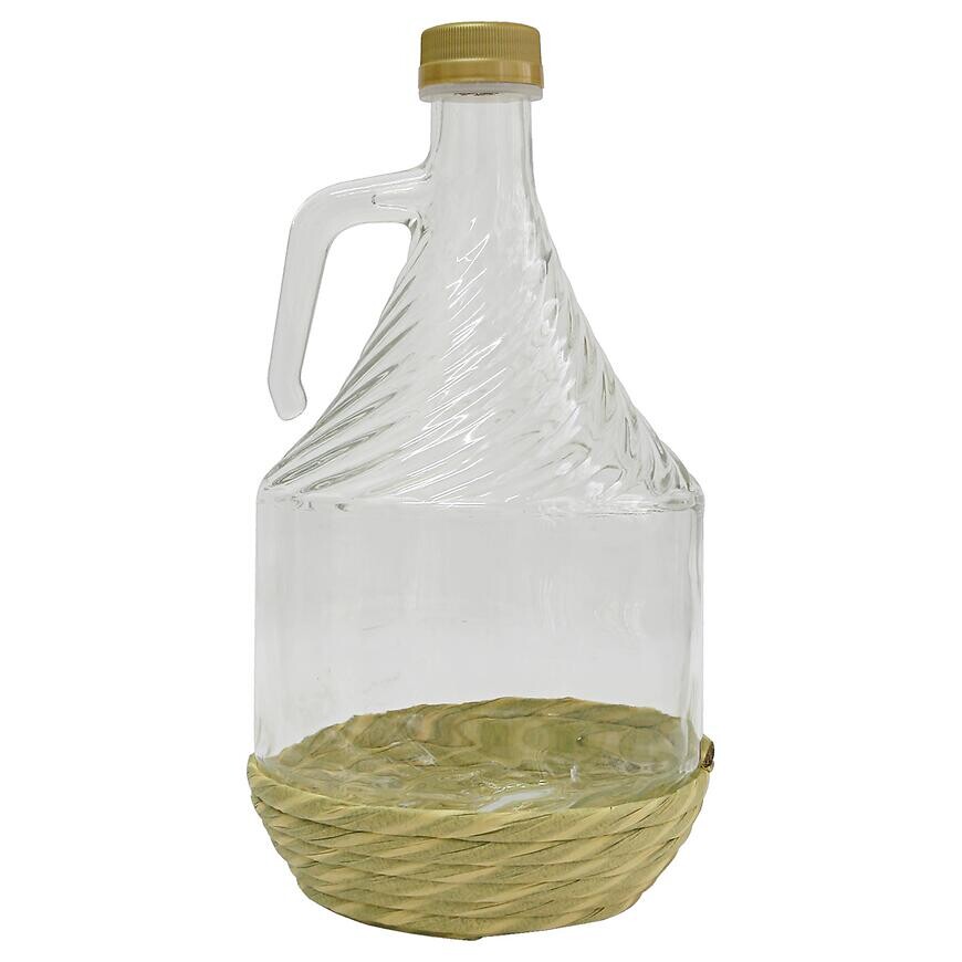 Demižón dama 2l s výpletom s uzáverom na závit