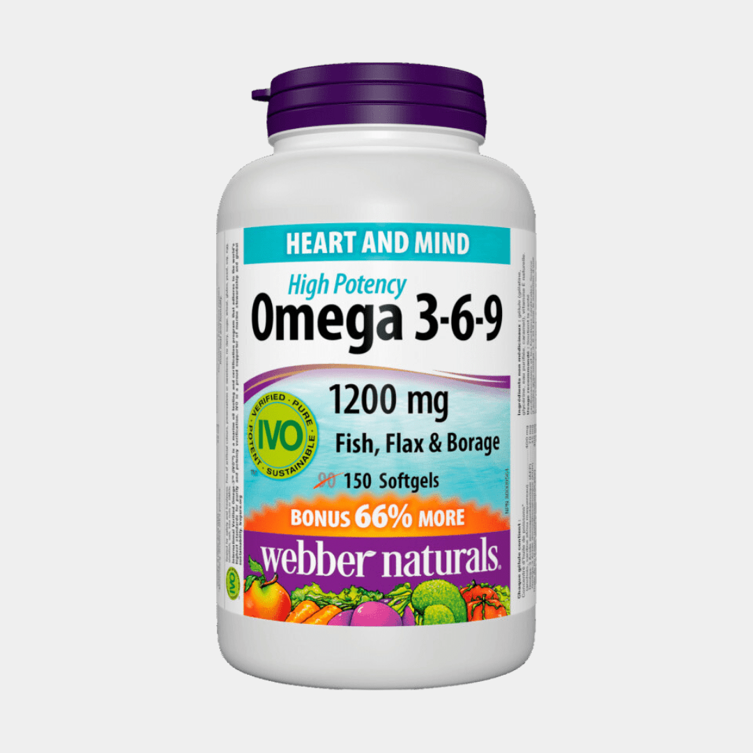 Webber Naturals Omega 3-6-9 1200mg 150 gélových kapsúl