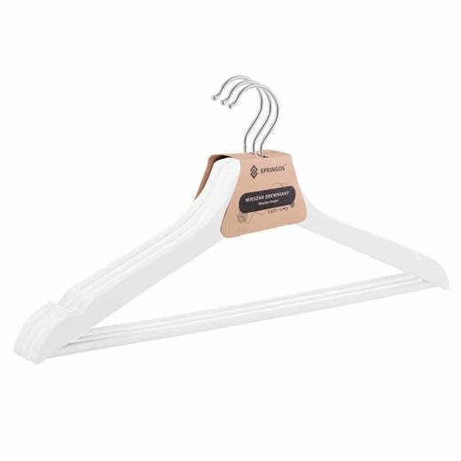 Drevené vešiaky na šaty - 3 ks - biele