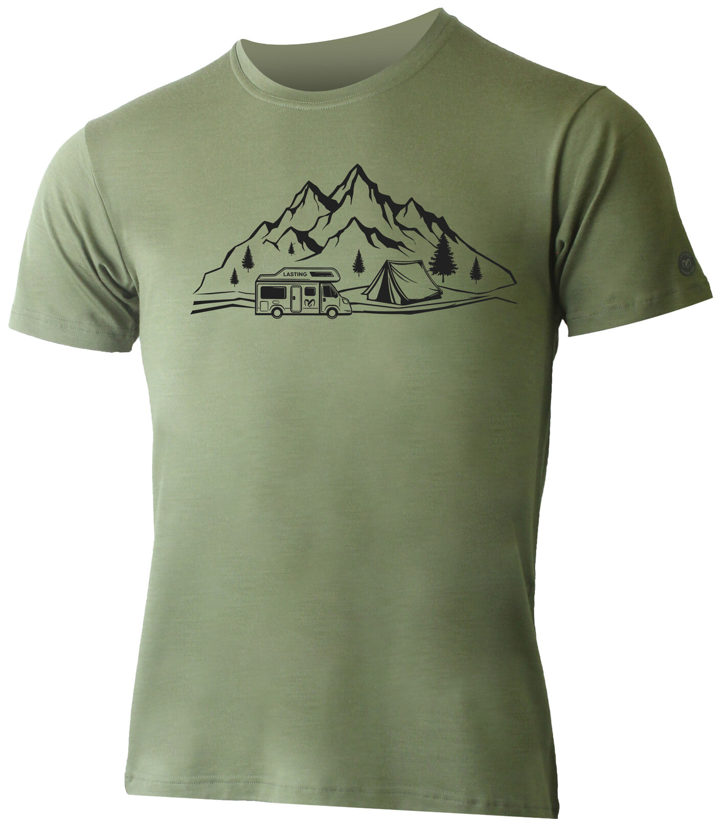 Lasting pánske merino tričko s tlačou ALBI 6010 zelené Veľkosť: L