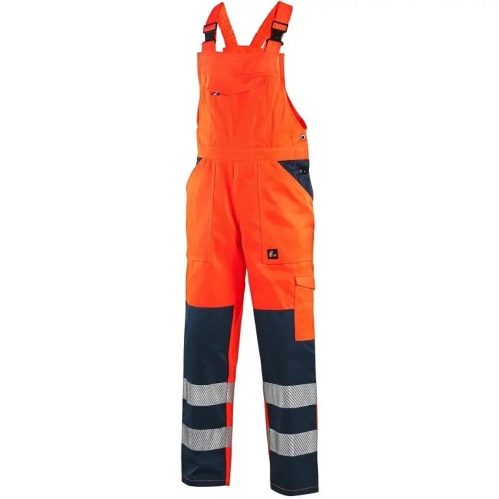 Canis (CXS) Reflexné pracovné nohavice s náprsenkou CXS NORWICH - Oranžová | 46