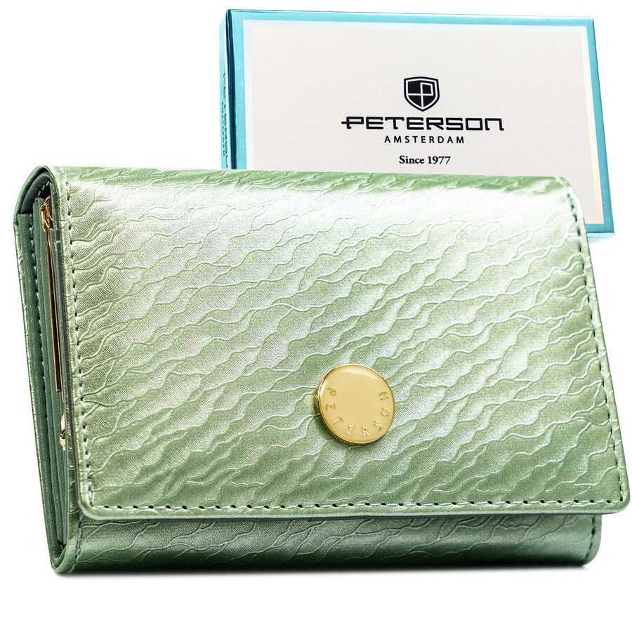 Svetlozelená dámska peňaženka Peterson – stredná peňaženka s RFID ochranou