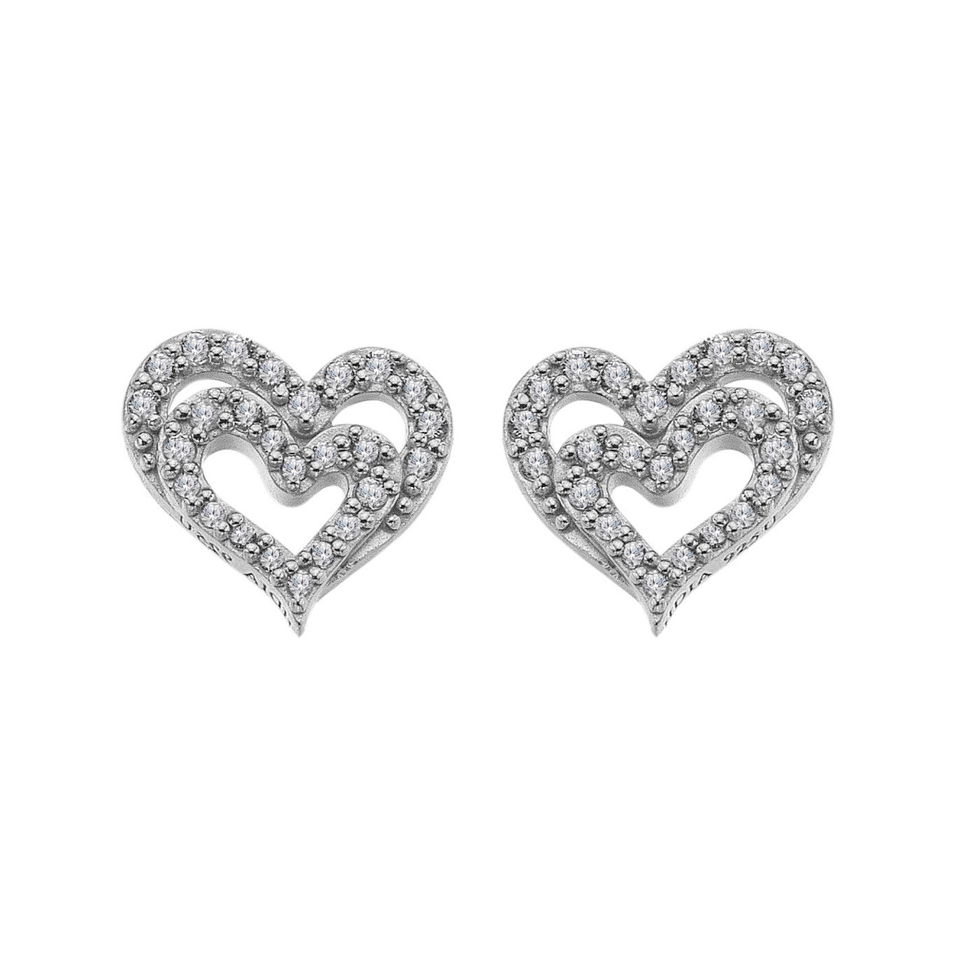 Hot Diamonds Srdiečkové strieborné náušnice s diamantom a topazy Shimmer DE874