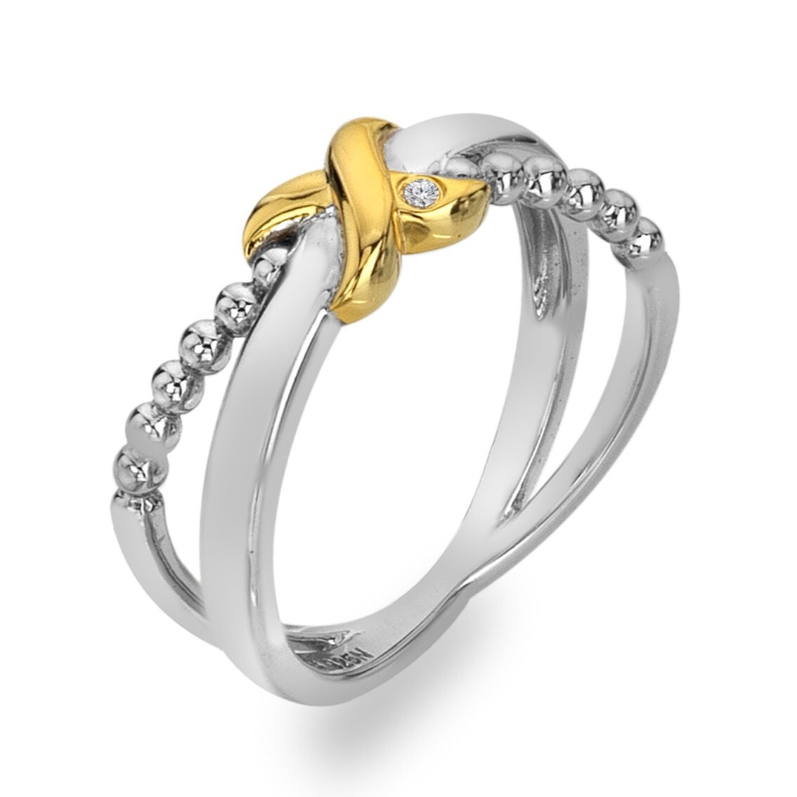 Hot Diamonds Luxusný bicolor prsteň s diamantom Coupled DR306 59 mm